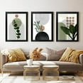 thumbnail image 3 of Set of 3 Modern Abstract Green Plants Leaf Sun Lines Wall Boho Art Canvas Painting Posters Prints Pictures Living Room Decor wall art No Frame, 3 of 7