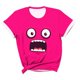 thumbnail image 3 of Tops de Ajuste Suelto para las Mujeres Sudadera Casual Impresa Manga Corta Cuello Redondo Superior, Poliéster, 3 of 8