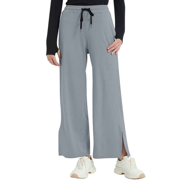 yillto Womens Casual Pant Wide Leg High Waist Drawstring Palazzo Lounge Sweatpants with Pockets