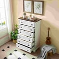 thumbnail image 3 of White Tall 6-Drawer Dresser – Modern Chest of Drawers with Easy Pull Handles & Textured Borders | Bedroom & Living Room Storage Organizer, 3 of 9