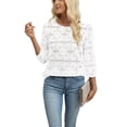thumbnail image 4 of WIHOLL Blouses for Women Lace Tops Dressy 3/4 Length Sleeve Business Casual Outfits Vacation Spring Summer Clothes, 4 of 10