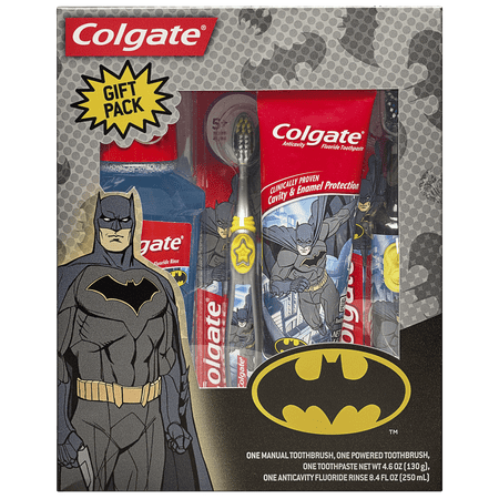 Colgate Kids Toothbrush, Toothpaste, Mouthwash Gift Set - Batman