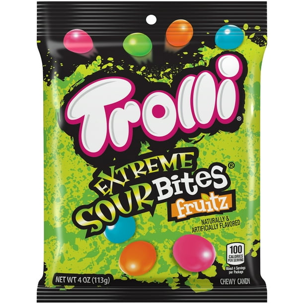 Trolli EXTREME Sour Bites Fruitz Chewy Candy 4 Oz., Bag