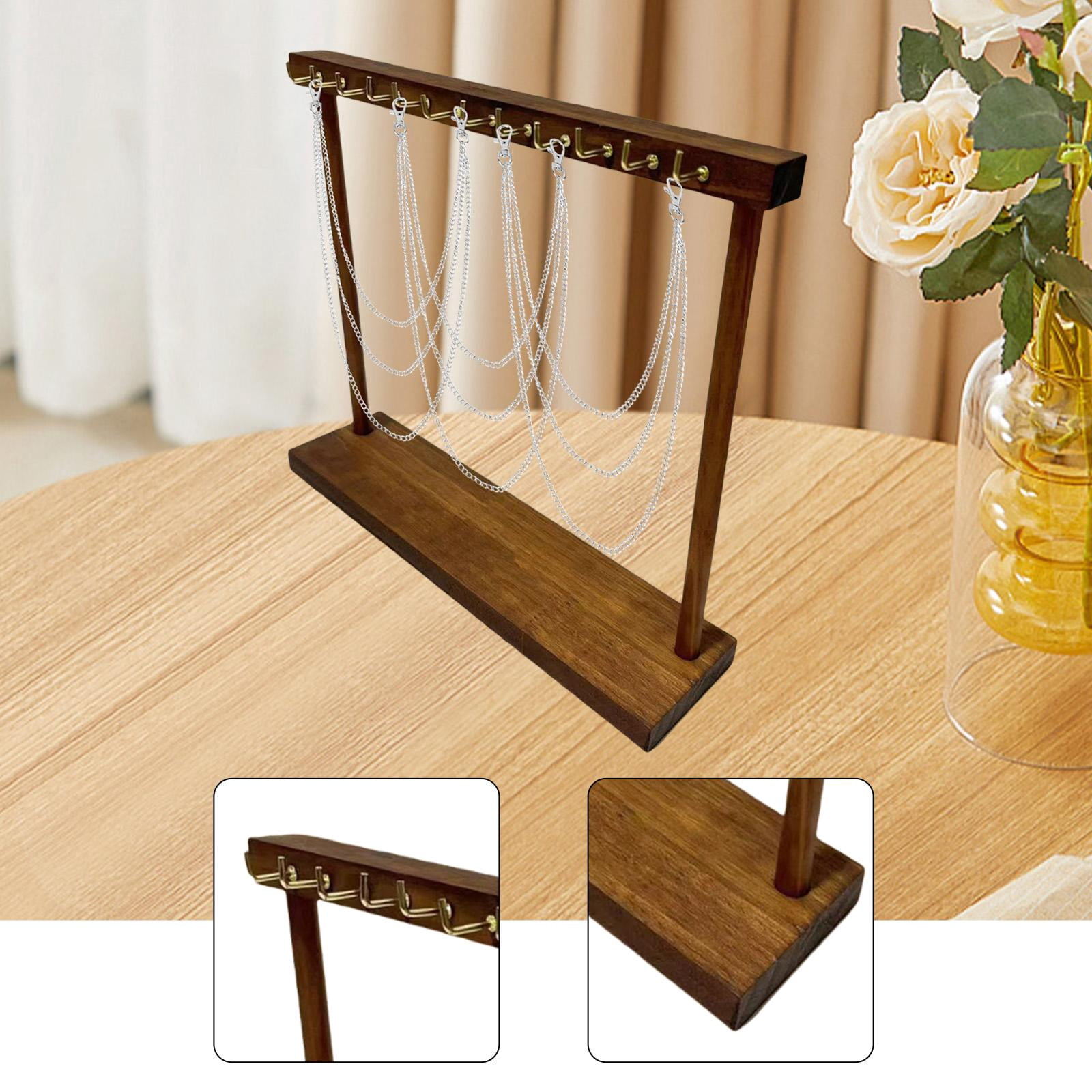 Milageto Necklace Display Holder DIY Assembly Hanging Hooks for Home Tabletop Dresser 12 Hooks