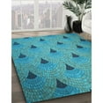 thumbnail image 3 of Ahgly Company Machine Washable Indoor Rectangle Transitional Dark Cyan Green Area Rugs, 5' x 8', 3 of 7