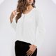 thumbnail image 4 of Camisas de Manga Corta para las Mujeres Casual Color Sólido Blusas Plisadas, Moda Cuello Redondo Tops de Verano para la Fiesta, 4 of 8