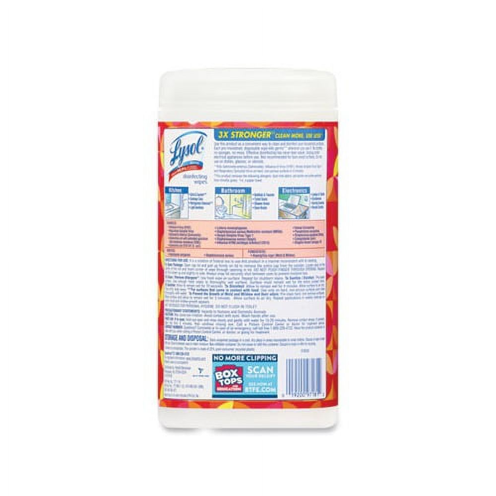 Disinfecting Wipes 7 x 7.25, Mango and Hibiscus, 80 Wipes/Canister, 6 Canisters/Carton