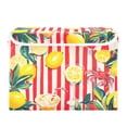 thumbnail image 7 of Yayeee Collapsible Cube Storage Bin with Lid Fabric Closet Decorative Basket with Handles, Red Striped Lemon, 7 of 7