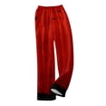 thumbnail image 5 of Fabrcox Fleece Pajama Pants Women Halloween Pumpkin Print Womens Sleep Pants Fall Winter Warm Fluffy Thermal Comfy Womens Lounge Pants Red XXXL, 5 of 6