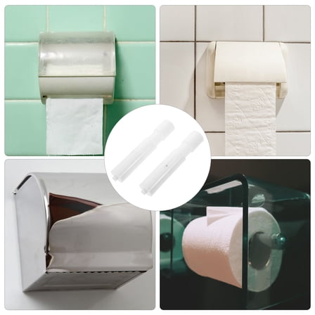 WHAMVOX  2 Pcs Telescopic Rod for Tissue Spring Loaded Paper Roller White