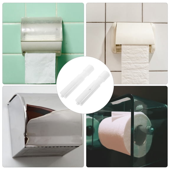 WHAMVOX  2 Pcs Telescopic Rod for Tissue Spring Loaded Paper Roller White