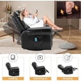 thumbnail image 2 of Manual Massage Recliner with Heating Function, 360° Swivel Glider Rocking Recliner Chair for Living Room, Ergonomic Single Sofa Chair with Remote Control/USB Ports/Side Pockets(Black), 2 of 7