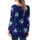 thumbnail image 3 of Camiseta de moda sexy informal para mujer, blusa estampada de manga larga con cuello redondo y fruncido Pompotops FGAJ6928, 3 of 6