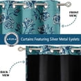 thumbnail image 3 of Vargottam Room Darkening Curtains - Classic Rose Pattern, Set of 2 Panels, 42" x 90" - Grommet-Top Blackout Window/Door Drapes for Bedroom, Nursery & Living Room - Blue, 3 of 9