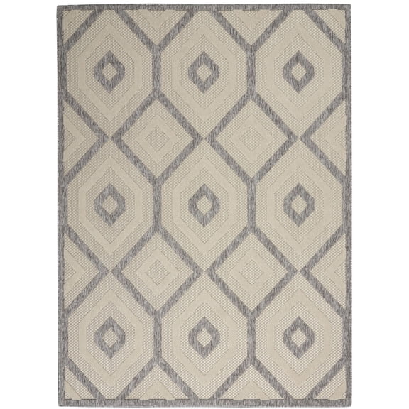 Nourison Palamos PLS02 Indoor/Outdoor Cream Area Rug - Cream 5'3" x 7'3"