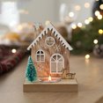 thumbnail image 6 of YOHAVEN Christmas Wooden Candle Holder Decorative Tealight Holder Rustic Table Centerpiece Candlestick Ornament for Holiday Party Fireplace Mantle, 6 of 8