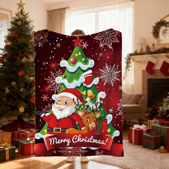Hometravel Christmas Themed Blanket, 100x75cm Sofa Throw with Holiday Patterns, Festive Home Decor for Living Room, Bed, Seasonal Comfort and Warmth
