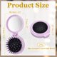 thumbnail image 2 of Uxcell 2 Pcs Mini Cepillo de Pelo Compacto de Viaje, Cepillo de Pelo Plegable Redondo con Espejo, Peine de Masaje Compacto para Bolso, Uso Diario de Viaje para Mujeres y Niñas, Púrpura, 2 of 7