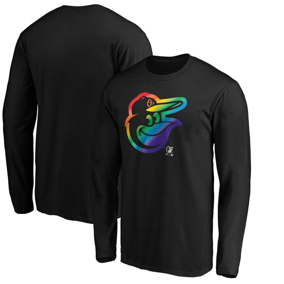 Men's Black Baltimore Orioles Team Pride Logo Long Sleeve T-Shirt