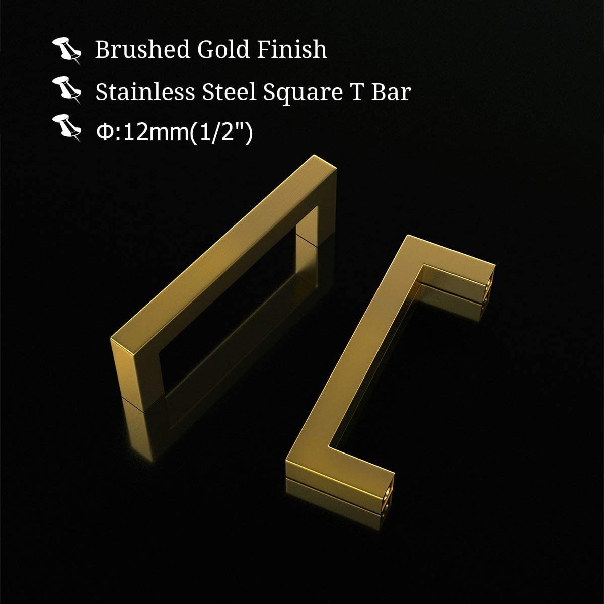 30 Pack|3-3/4" Brushed Gold Cabinet Pulls Kitchen Cabinet Handles Brass Drawer Pulls Square Cabinet Knobs,Kitchen Dresser Pull Furniture Hardware