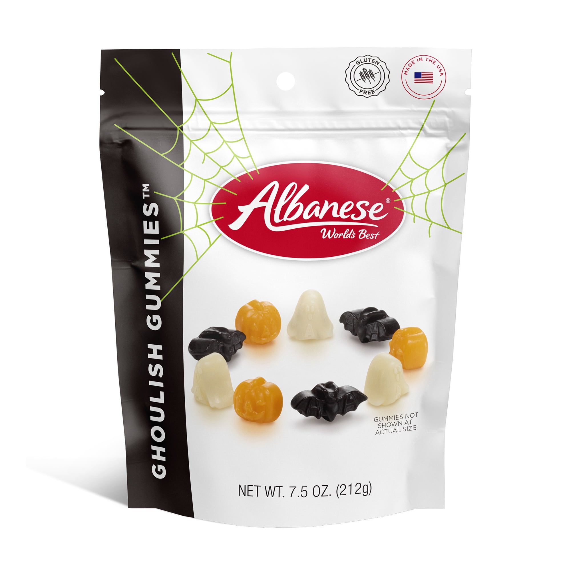 Albanese Halloween Ghoulish Gummies 7.5oz Pumpkins Bats & Ghosts Gluten-Free