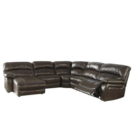 sectional ashley damacio furniture leather brown reclining piece