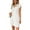 Ivory, variant on Men's Texture Half Zip Cap Sleeve Mini Dress 65% viscose 35% polyester comfortable fabric all day comfortable fit
