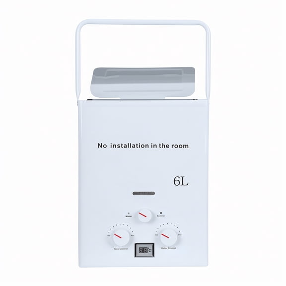 Portable Propane Tankless Water Heater, 1.58 GPM Outdoor Hot Water Heater, 6L Instant Camping Water Heater