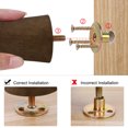 thumbnail image 6 of Uxcell Wood Furniture Legs 4Pcs, Hardwood Replacement Legs for Sofa DIY Walnut Color 3.15 inch, 6 of 8