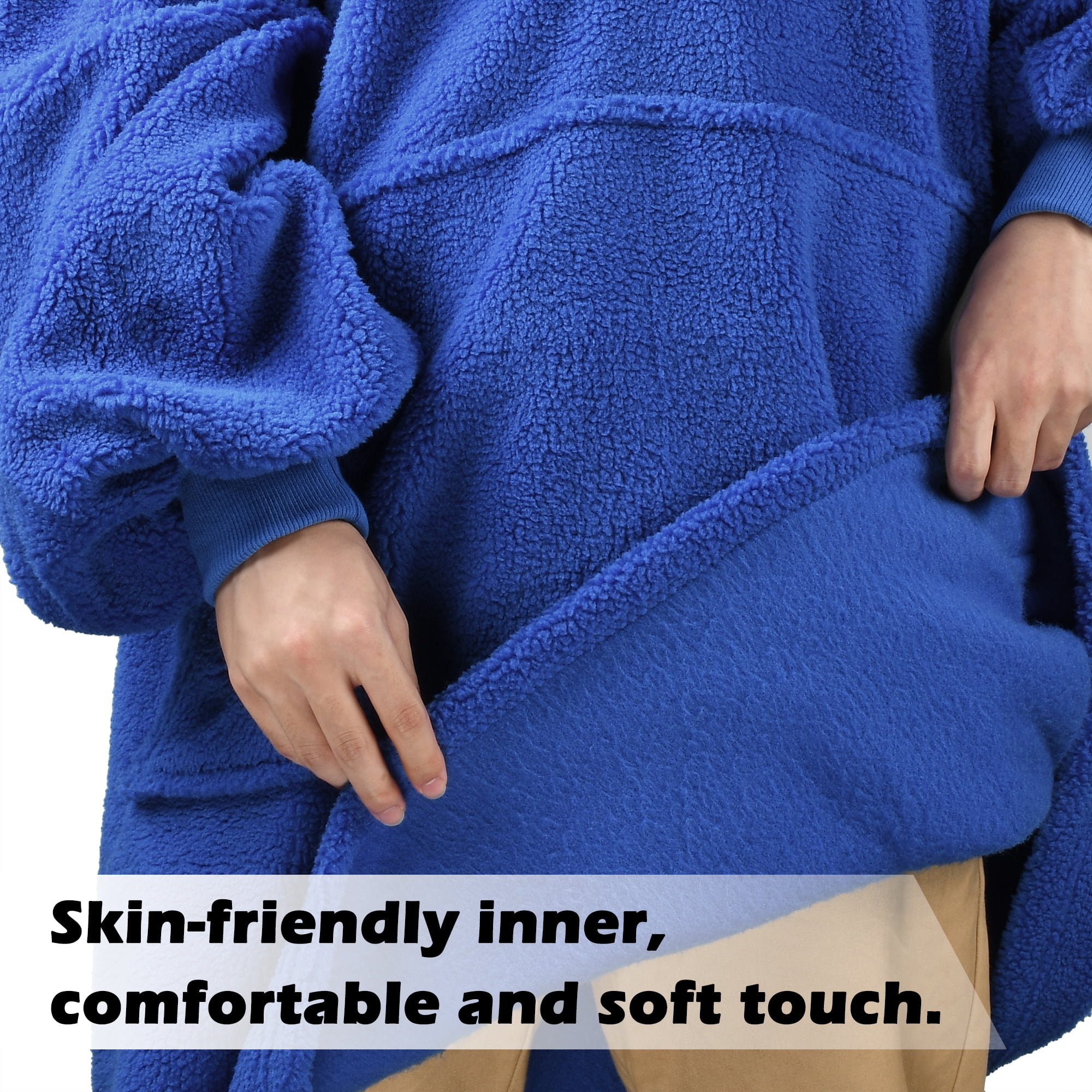Flyingstar Oversized Hoodie Throws Blanket Sweatshirt, for Adults Men Women Teenagers Kids