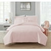 Simply Shabby Chic Pink Crochet Stripe 4-Piece Washed Microfiber Comforter Set, Full/Queen