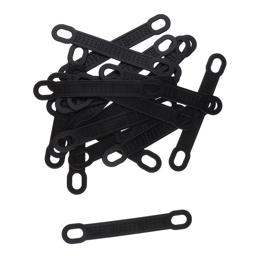 20Pcs Non-Slip Black Rubber Clothes Hanger Grips Clothing Hanger Strips Pads 
