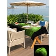 thumbnail image 6 of 60x84 Inch Outdoor Tablecloth with Umbrella Hole Zipper Rectangle Light Green Fruit Rectangular Tablecloths Outside Waterproof Modern Minimalist Decor Black Background Patio Table Cover for Picnic, 6 of 8