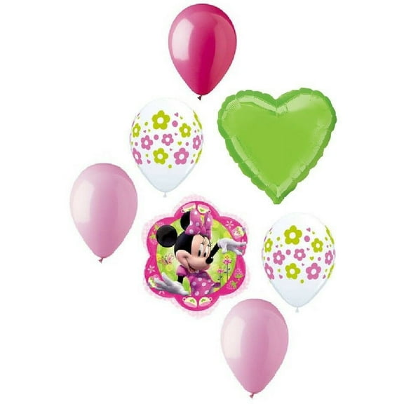 Minnie Mouse Flower Dots 7 pc Balloon Bouquet Party Decoration Birthday Baby