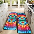 thumbnail image 4 of Kitchen Rugs Sets Of 2,Vibrant Tie Dye Symmetry Anti Fatigue Kitchen Mat Rugs Non Slip Washable,Decorative Kitchen Floor Mats for Kitchen,Sink,Laundry,17"x47"+17"x47", 4 of 5