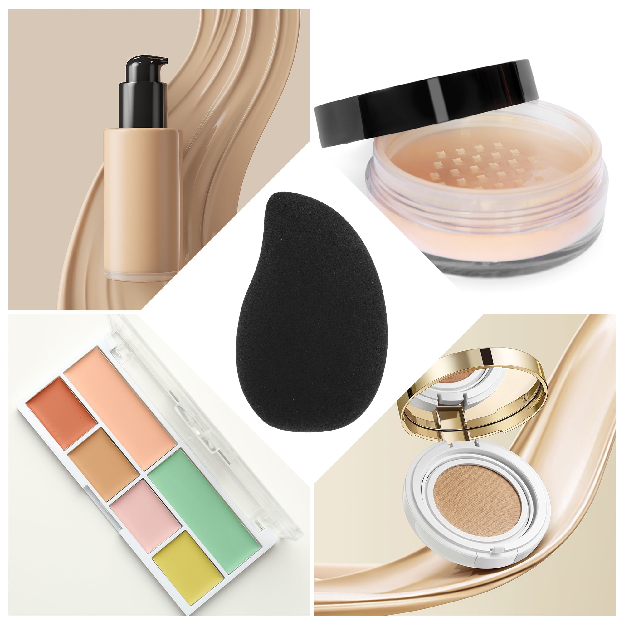 Unique Bargains 1 Pc Mango Face Makeup Sponge for Bedrooms Black
