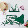 thumbnail image 4 of TAmten Tween Bathing Suits Swimsuits for Teen Girls Girl's 3 Piece Swimsuits Floral High Waisted Bikini Bathing Suit with Mesh Coverups Skirt Blue(Green,11-12 Years), 4 of 4