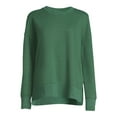 thumbnail image 4 of Time and Tru Women's Crewneck Sweatshirt with High-Low Hem, Sizes XS -4X, 4 of 5