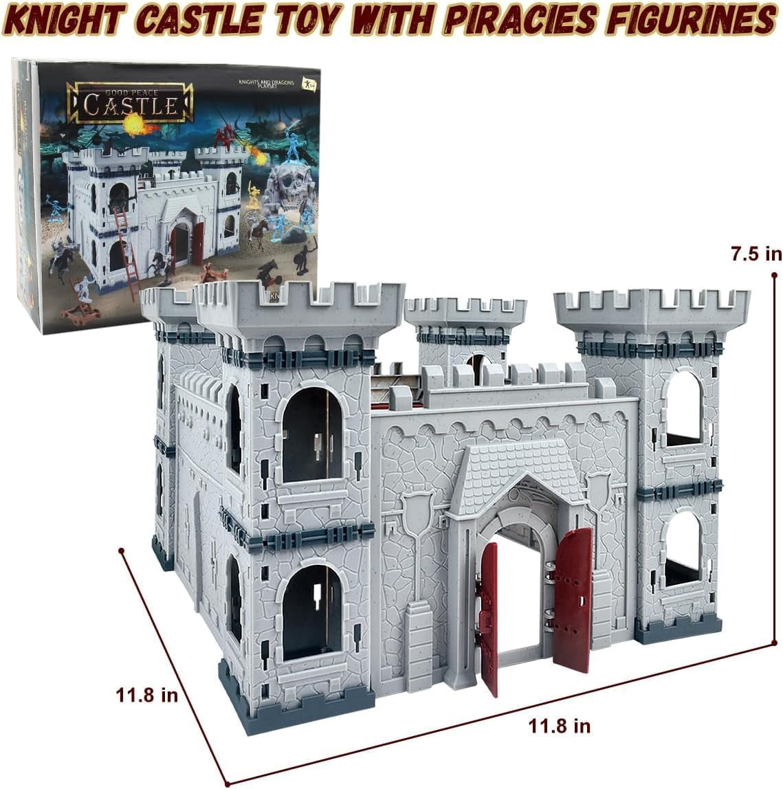Medieval Castle Knight Toy Soldier, Figures Army Men Toys, Castle Building  Piracy Knight Action Figurines with 20 Piracies, 12 Soldiers, 200 Mini Army Men
