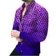 thumbnail image 2 of Tejiojio Men's and Big Men's Classic Tops Clearance Men's Long Sleeve Gradient Slim Geometric Graphic Printed Casual Shirt, 2 of 5