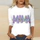 thumbnail image 2 of Elegante blusa de manga tres cuartos con cuello redondo retro para mujer con estampado de Pascua y manga tres cuartos OAVQHLG3B Store  lin121212, 2 of 4