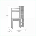 thumbnail image 3 of Desks, Modern 7-Shelf Writing Desk with Built-In Bookcase, 38.7” Wide | White | Particle Board, 3 of 7
