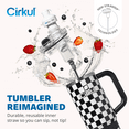thumbnail image 5 of Cirkul 30oz Travel StrawSip Double-Wall Insulated Stainless Steel Tumbler with Handle, Checkmate (Black & White Checkerboard), 5 of 14