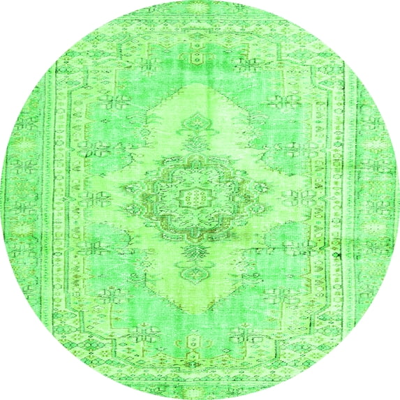 Ahgly Company Indoor Round Persian Green Bohemian Area Rugs, 5' Round