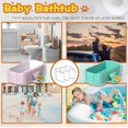 thumbnail image 4 of Baby Foldable Children's Bathtub, Portable Non-Slip Shower Tray for Kids, Toddler Bath Tub with Drain Plug, Boys and Girls Bathroom Water Pool, Cat and Dog Pet Wash Shower Basin (Pink), 4 of 5