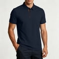 thumbnail image 2 of FAWUUDO Men's Shirts Short Sleeve Moisture Wicking Performance Collared Shirt for Work Casual Sports Navy, 2 of 7