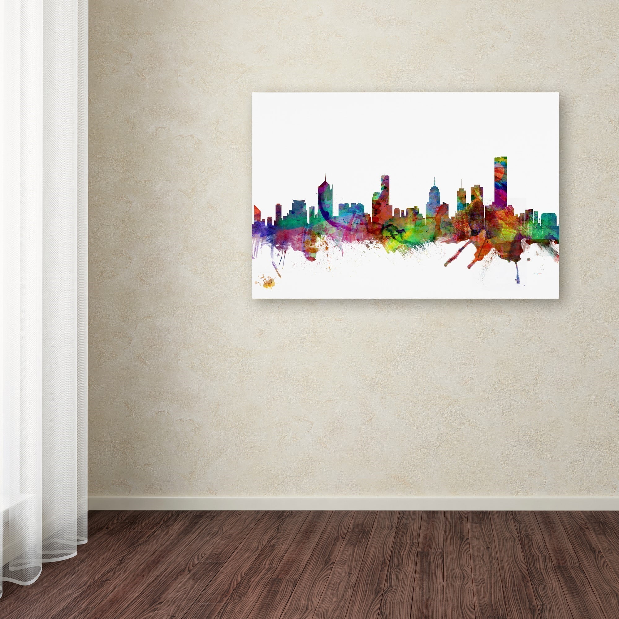 Trademark Fine Art "Melbourne Skyline" Canvas Art by Michael Tompsett