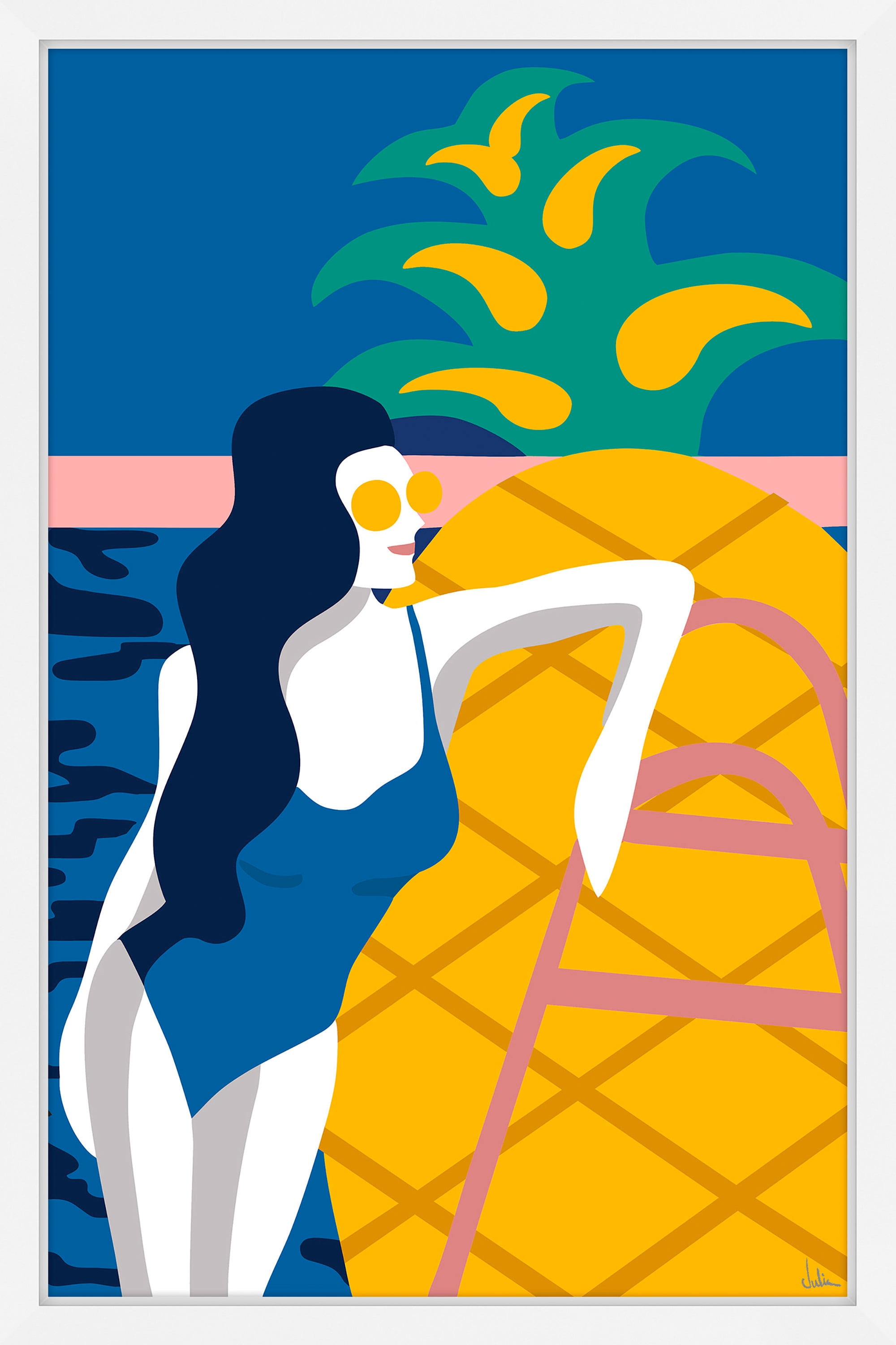 Summer Holiday Framed Painting Print