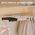 thumbnail image 4 of MXHIGO 30Pcs Ganchos para Pantalones con Pinzas de Alta Resistencia, Perchas de Pl&aacute;stico PP para Ropa Jeans y Falda, Antideslizantes, Ajustables, Ligero y Duradera, Ganchos Metalicos Girato, 4 of 7