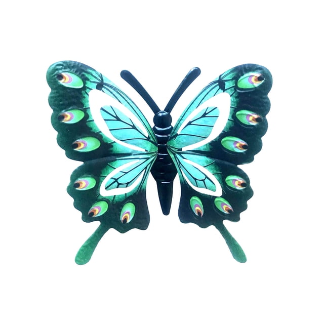 Colgante decorativo de corteza de mariposa de jardín - Azul